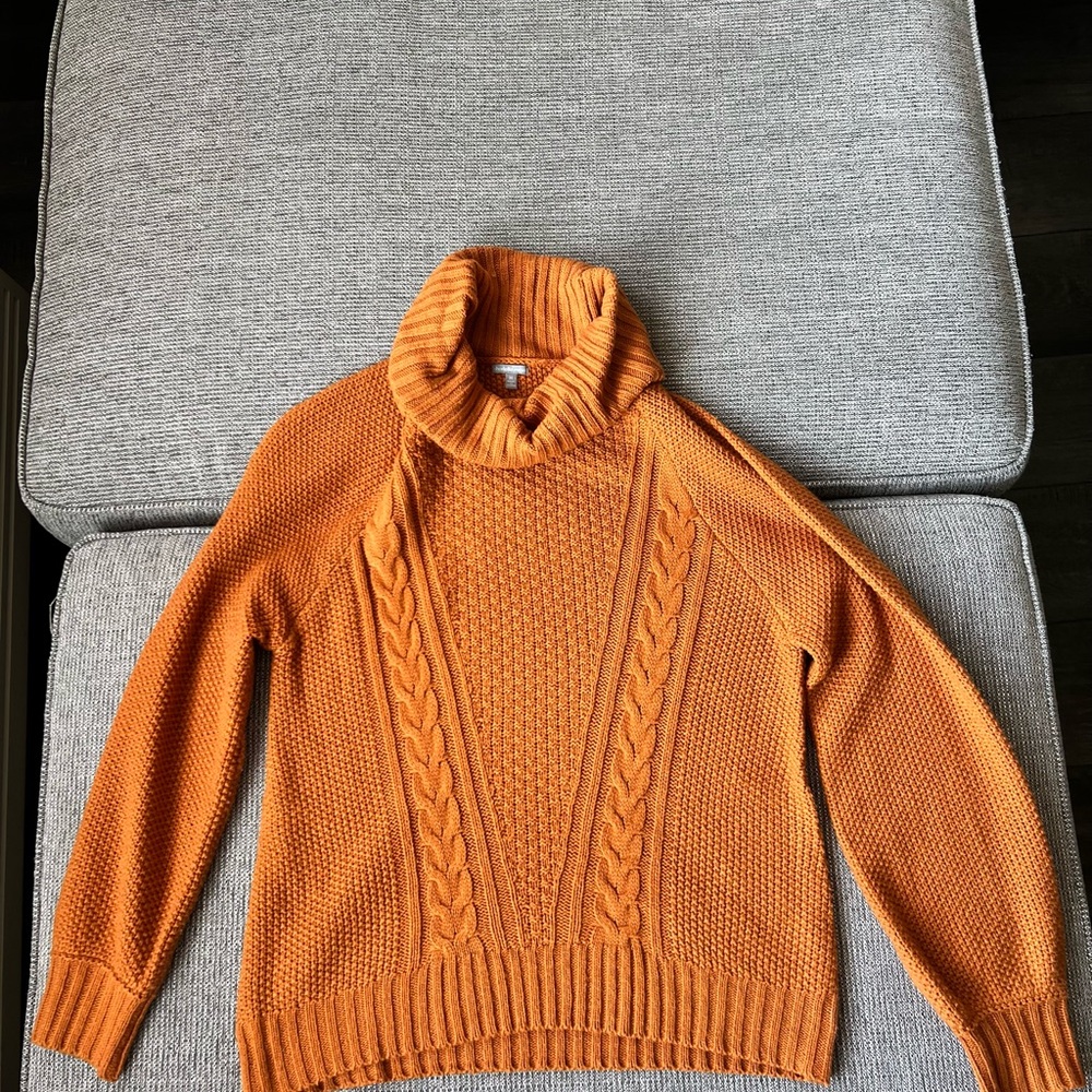 Charlotte Russe Rust Cable‎ Knit Turtleneck Sweater Size M